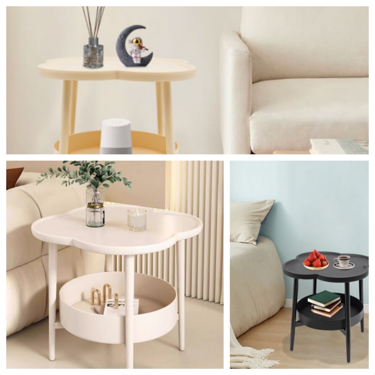 End Table 110LBS Heavy Duty Anti Slip Coffee&Tea Table, Sofa Side Snack Table