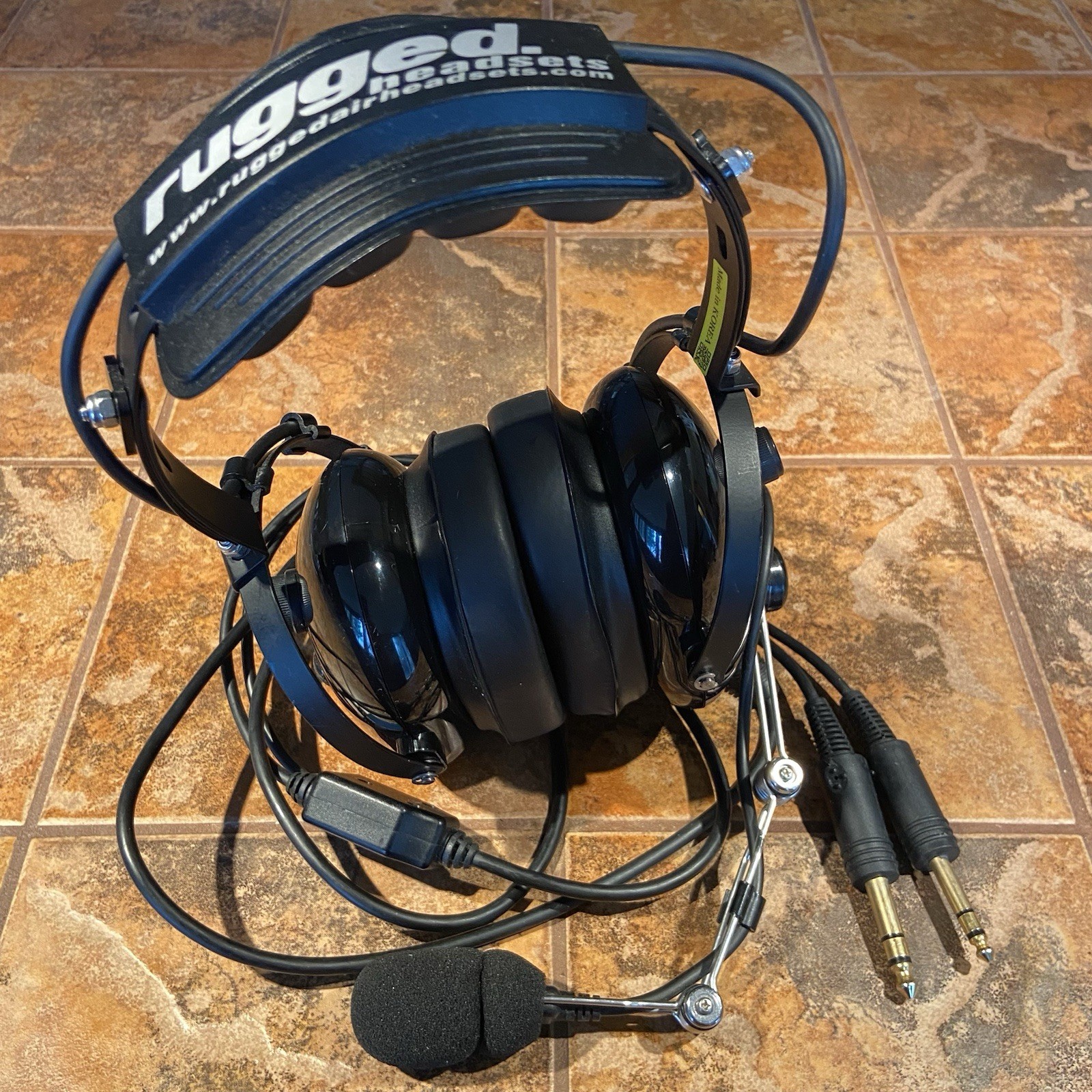 Rugged Air Aviation Headset RA200 Stereo/Mono Flyers Plane Pilot ~ Untested