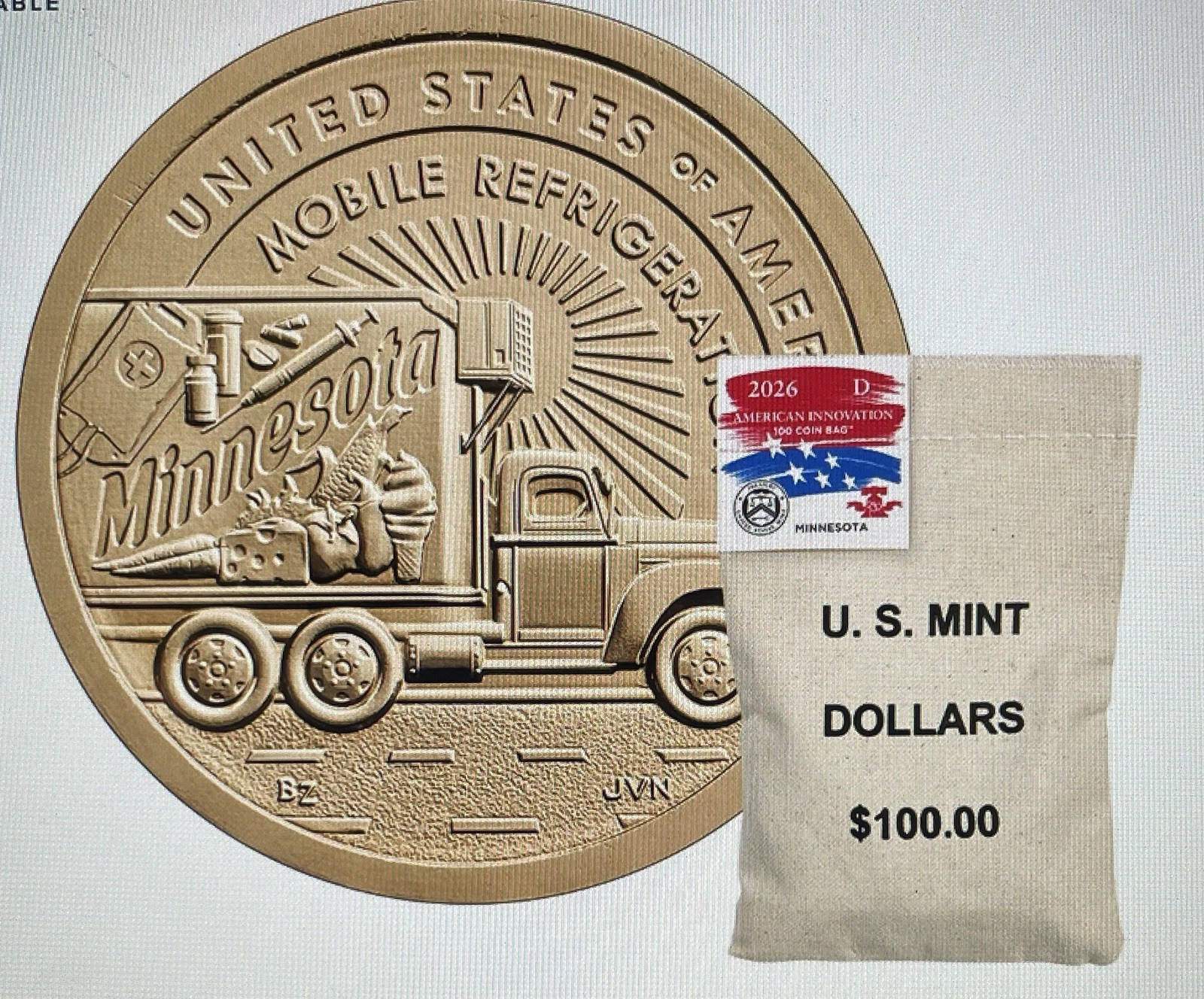 2026-P AMERICAN INNOVATION MINNESOTA 100 COIN BAG 250 MINT PRIVI MARK