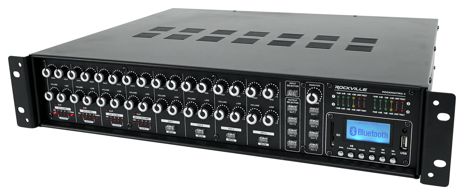 Rockville ROCK MATRIX 4 Zone Home Audio Amplifier Receiver Multi Room System