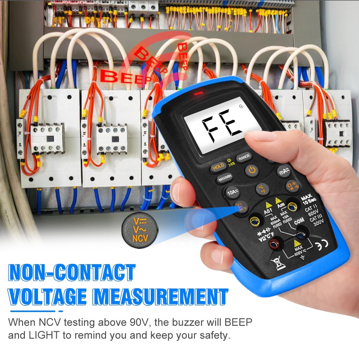 Digital Multimeter TRMS Autorange AC/DC Volt Amp Ohm Temp Continuity NCV 6000Cou
