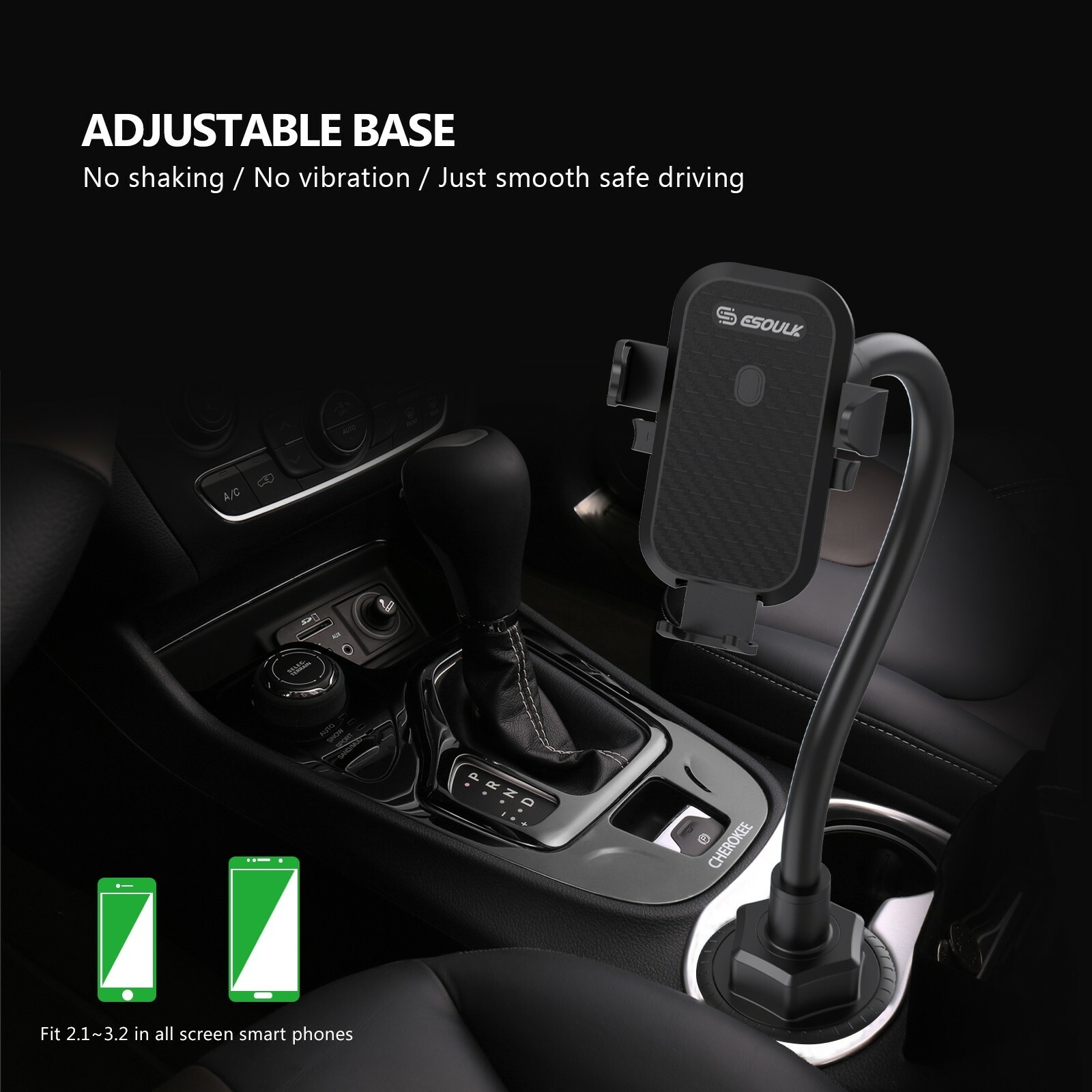 Universal Car Mount Cup Phone Holder Adjustable 11" Gooseneck GPS Stand Cradle