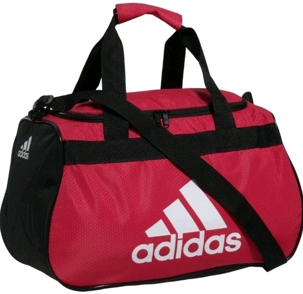 NWT! Adidas Diablo II Small Duffel Gym Bag, Bold Pink White Black MSRP:$30