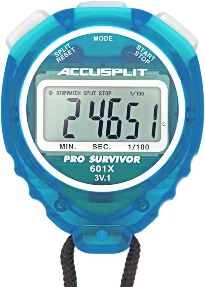 ACCUSPLIT Pro Survivor - A601X Stopwatch, Clock, Extra Large Display - Aqua