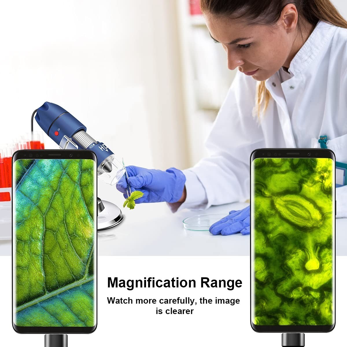 Jiusion 2K 2560x1440P USB Digital Microscope for Android, Windows & Mac | 40X-10