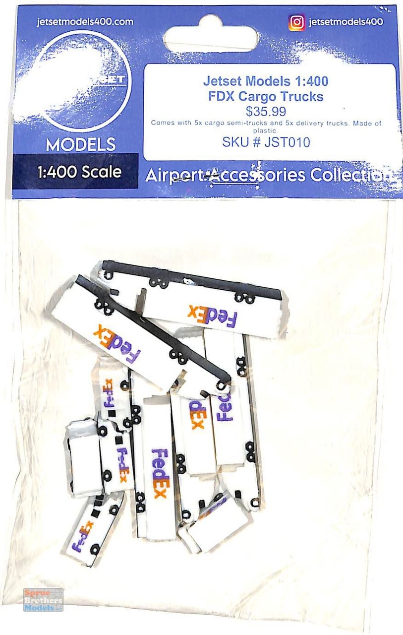 JST010 1:400 Jetset Models - FedEx Cargo Trucks Set