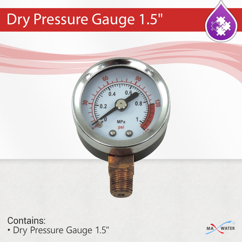 Vertical Dry Pressure Gauge 1.5" , 1/8 inch Thread pressure range 0 - 150 PSI