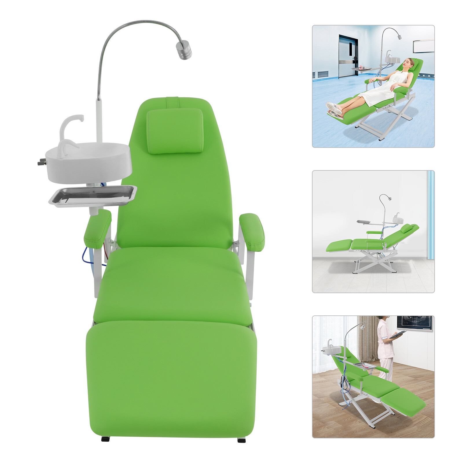 Dental Portable Mobile Chair LED Light Folding Chair W/ Rechargeable LED light