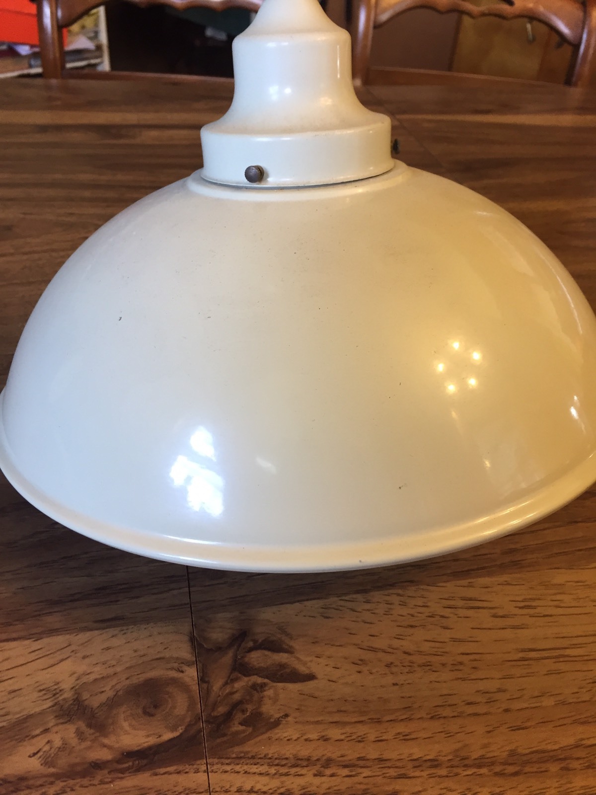 Used Progress Lighting Hanging Cream Colored Light W/ Globe & Mount