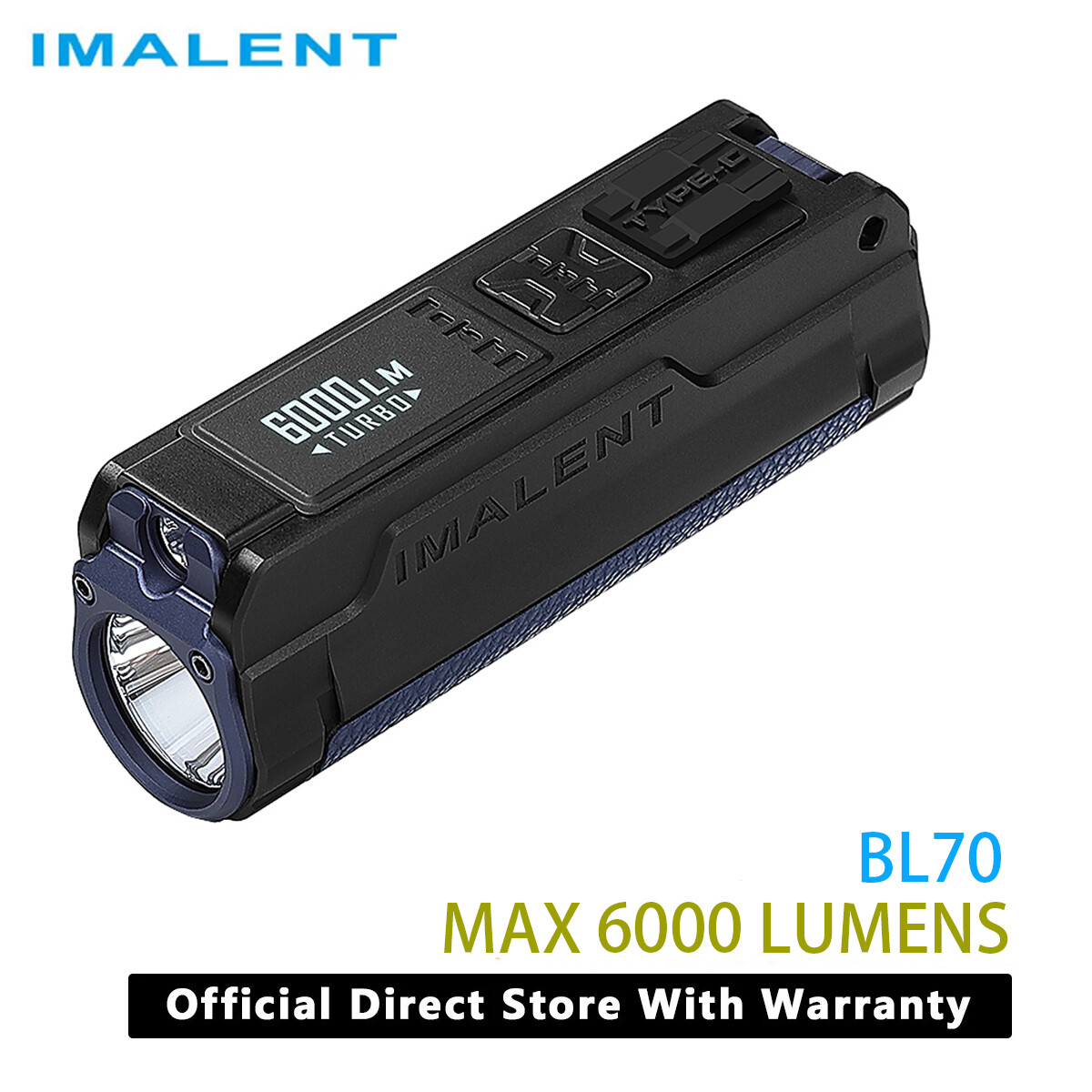 IMALENT BL70 EDC Flashlight 6000 Lumen CREE XHP70.2 LED Red Light Rechargeable