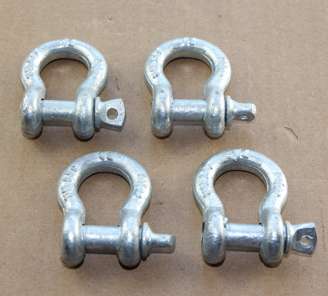 4x 3/8" Shackle Screw Pin Anchor Rigging D Ring Shackles f Chain Cable Tow Truck