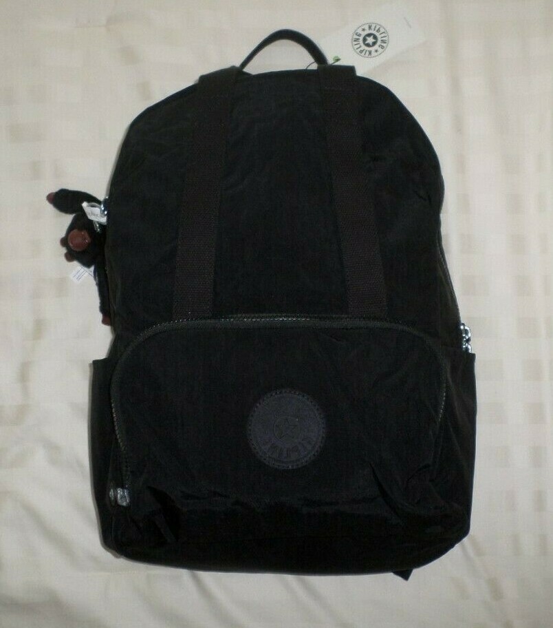 NWT Kipling PIPPIN Large Backpack with Laptop Protection BLACK TONAL KI1361
