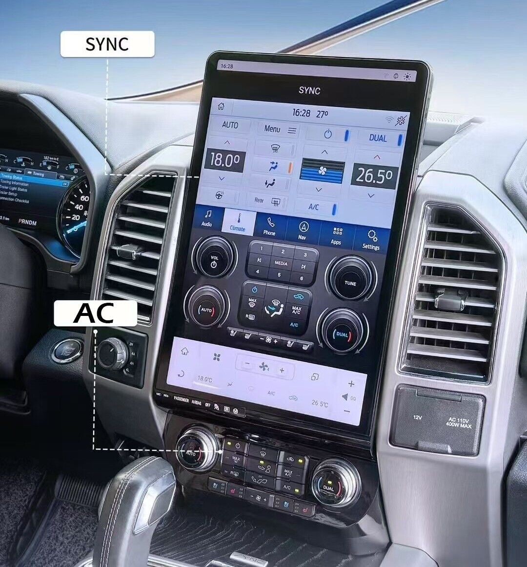 16.8'' Car Stereo Radio Auto Android Carplay 8+128GB For 2015-2021 Ford F-150