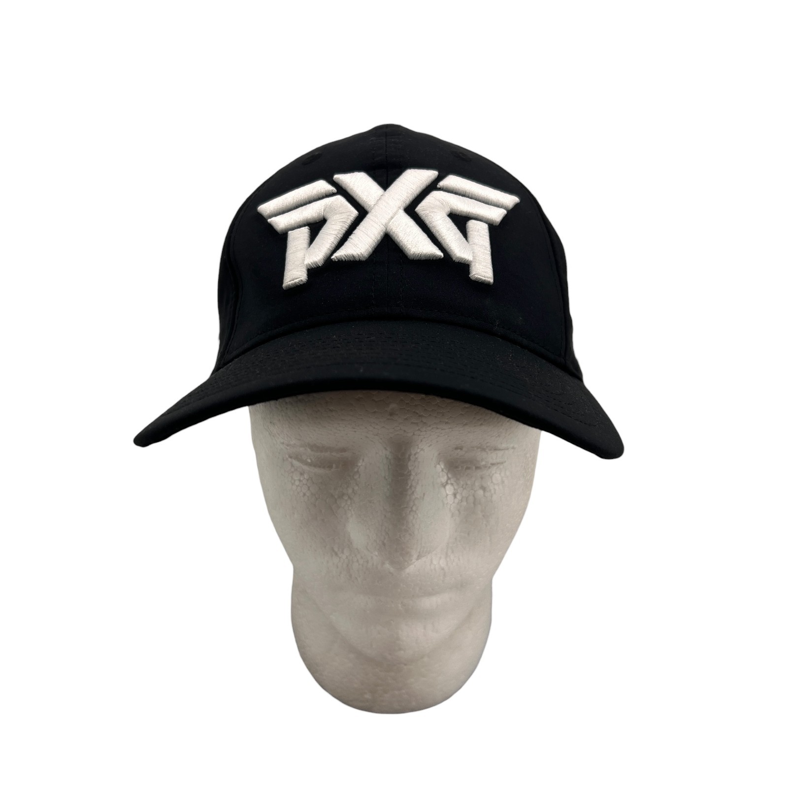 PXG Hat Mens One Size Black Strapback Adjustable Stretch Embossed Logo Golf Cap