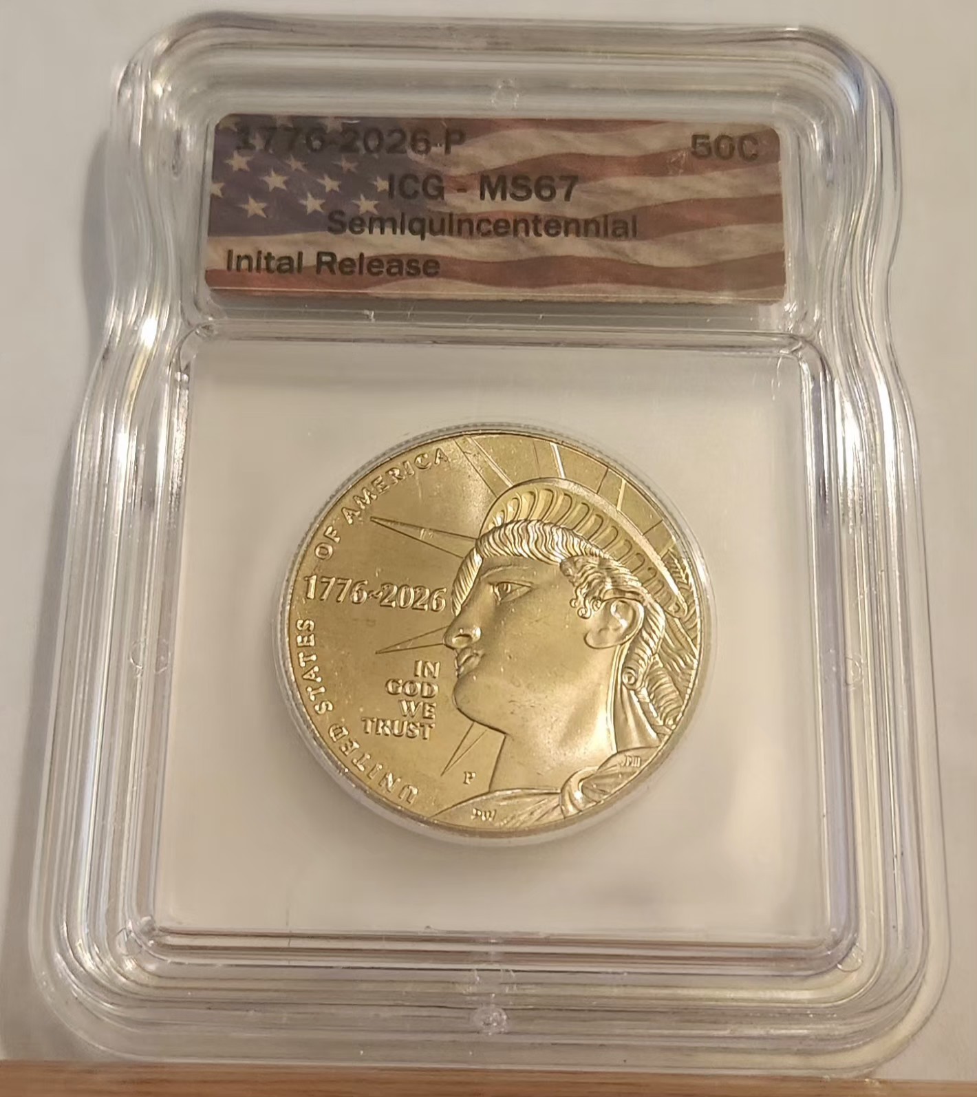 2026 P Semiquincentennial Liberty Half Dollar MS67 ICG Initial Release