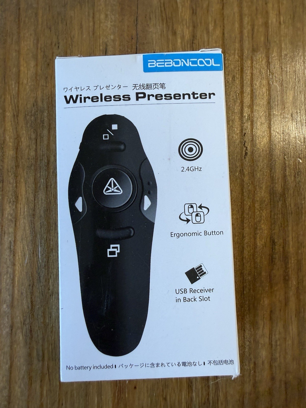 Beboncool Wireless Presenter Black Laser Pointer Clicker