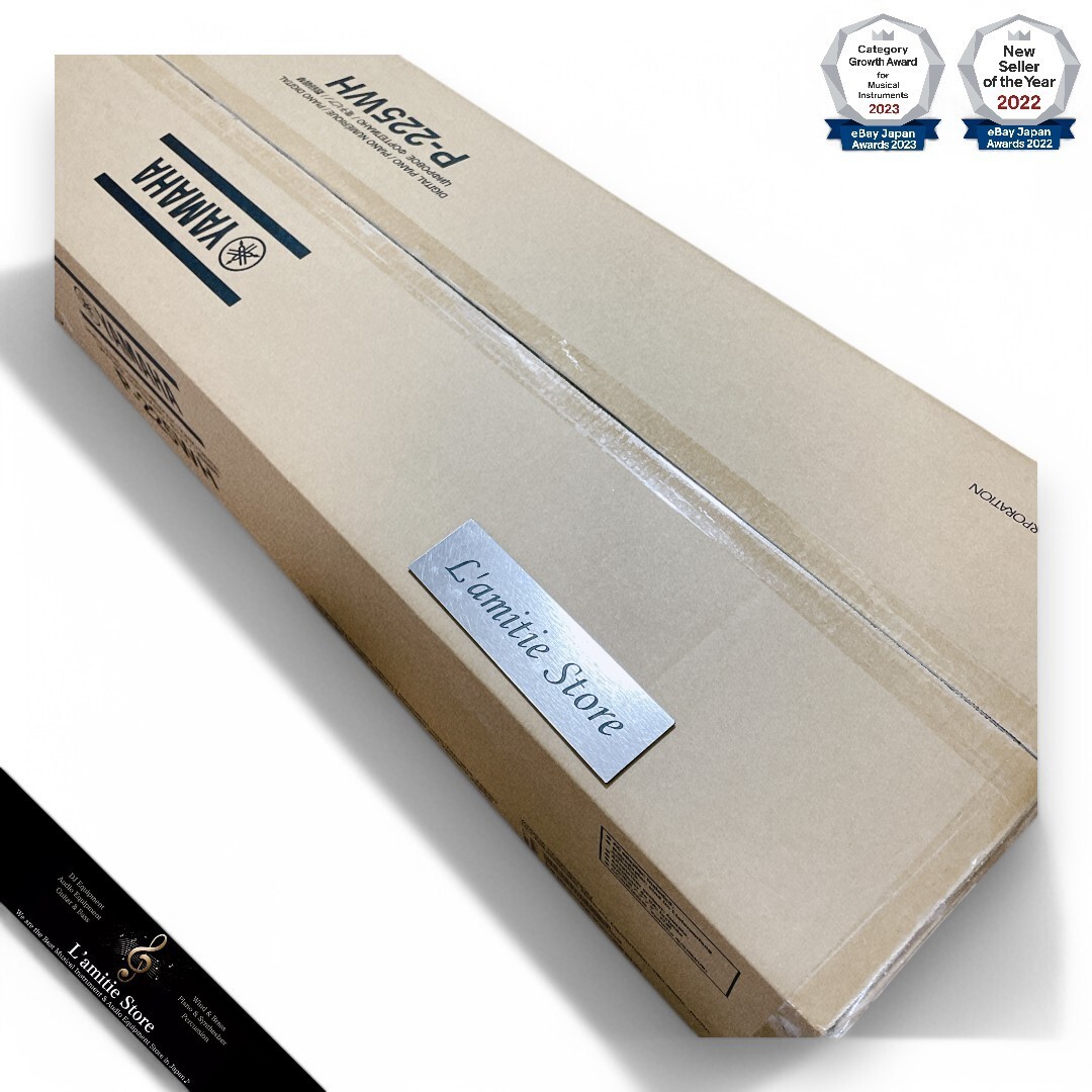 YAMAHA P-225WH P-225 88-Key  Weighted Action Digital Piano CFX Sound P225WH P225