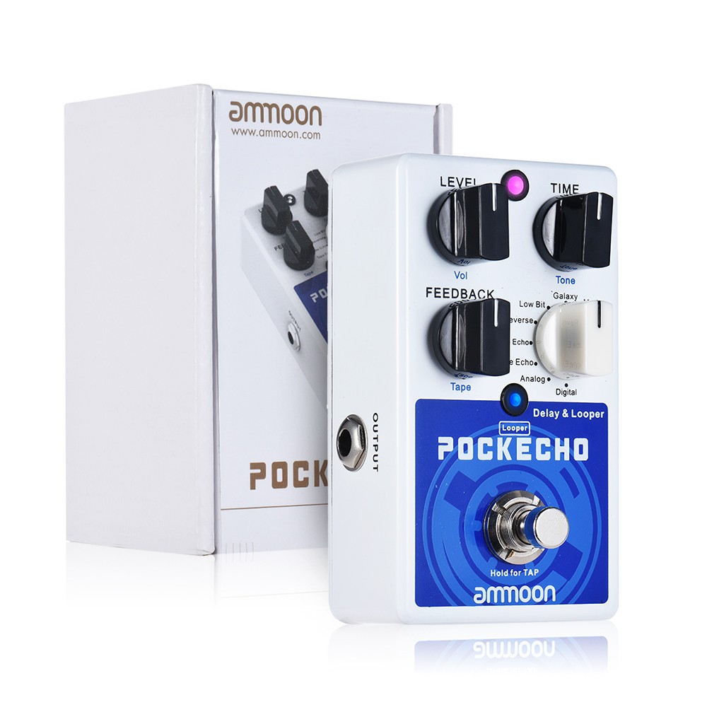 Ammoon POCKECHO Delay & Looper Guitar Effect Pedal 8 Delay Effects Max. 300s