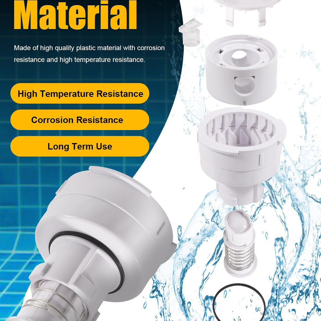PCC2000 Rotating Pop Up Head Nozzle for Paramount in-Floor Cleaning System White