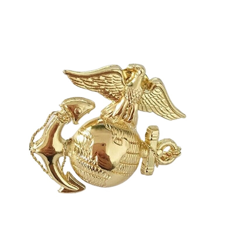 US MARINE CORPS EAGLE GLOBE ANCHOR LAPEL PIN EGA USMC HAT METAL  INSIGNIA golden