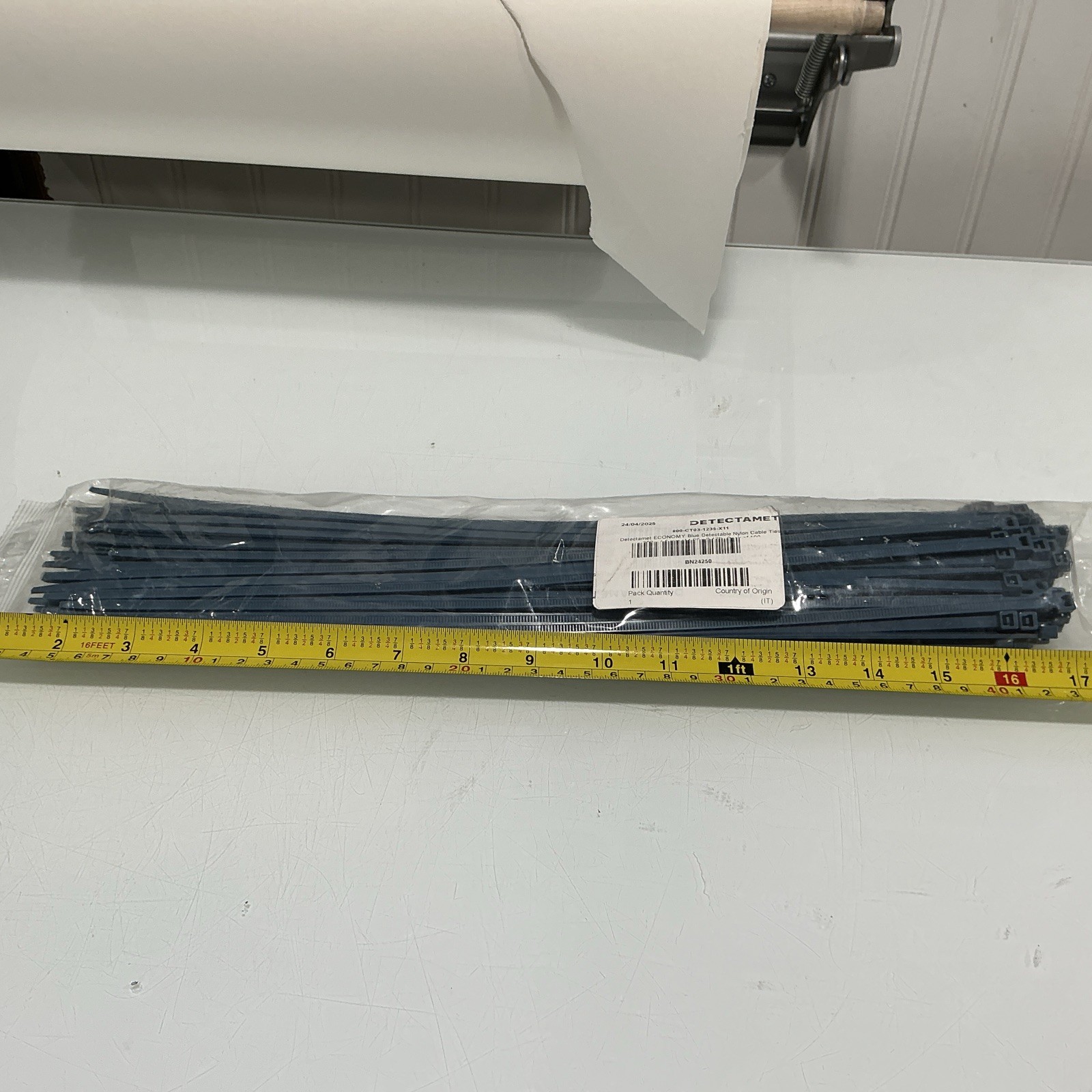 Detectamet Blue Detectable Nylon Cable Ties Bag of 100 (Qty 10 Bags)