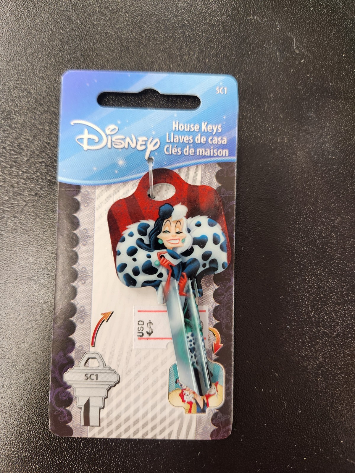 DISNEY CRUELLA DE VIL SCHLAGE SC1 KEYBLANK - READ DETAILS BELOW