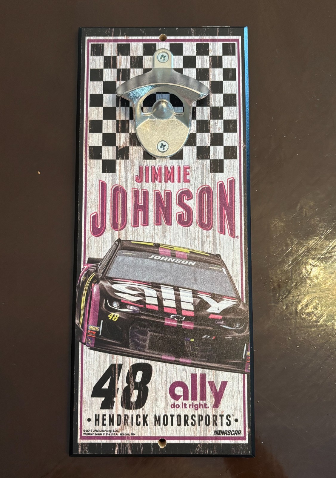 Jimmie Johnson #48 NASCAR Wall Mounted Bottle Opener