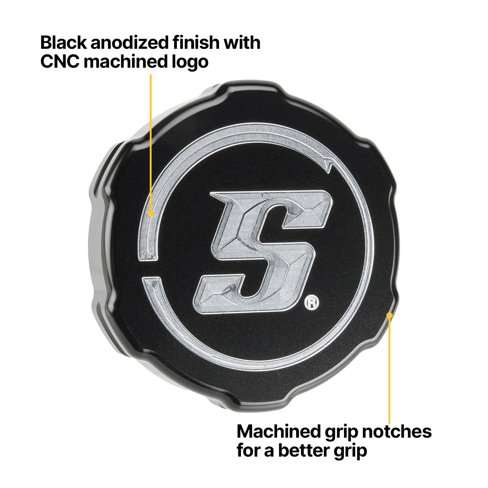 WindChill® Billet Aluminum Radiator Cap, 15 PSI, Black