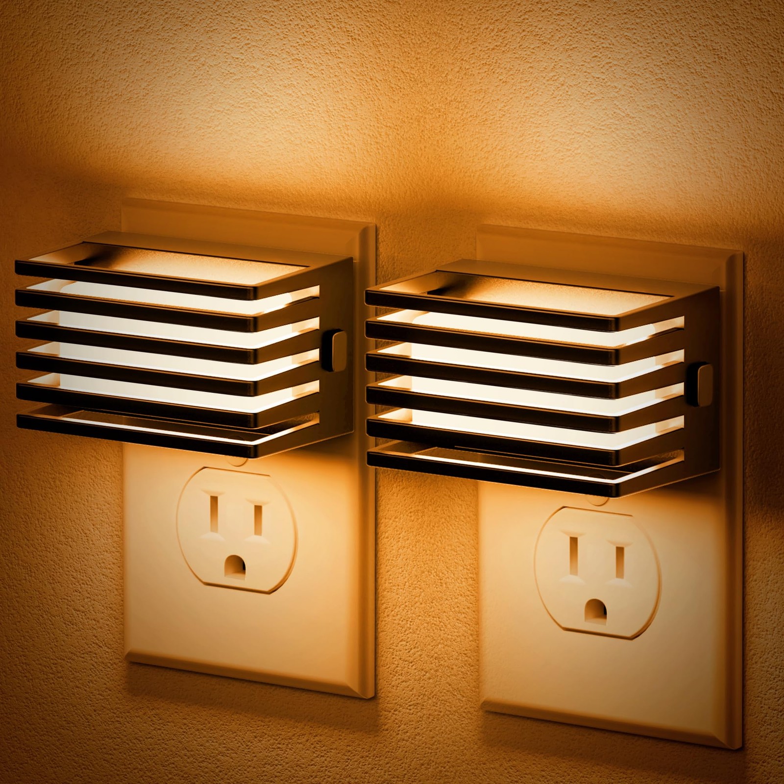Amber Night Light, [2 Pack] Night Lights Plug into Wall with Dusk to Dawn Sen...