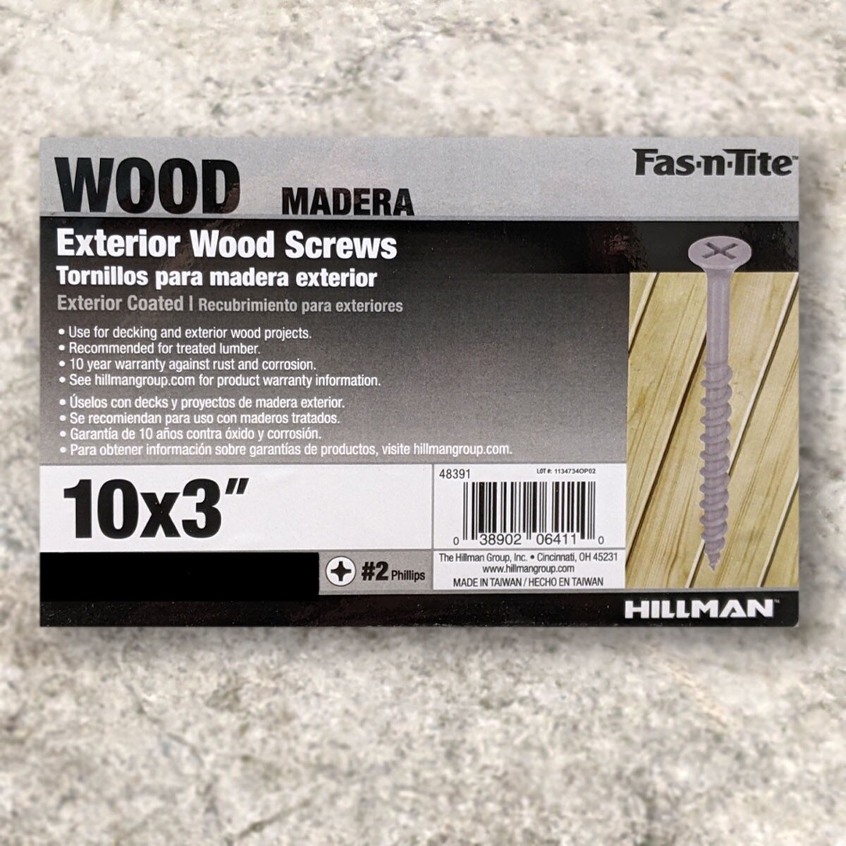 Exterior Coated Wood Screws (#10 X 3 in.), Fas-n-Tite, 5 lb., 292-ct.