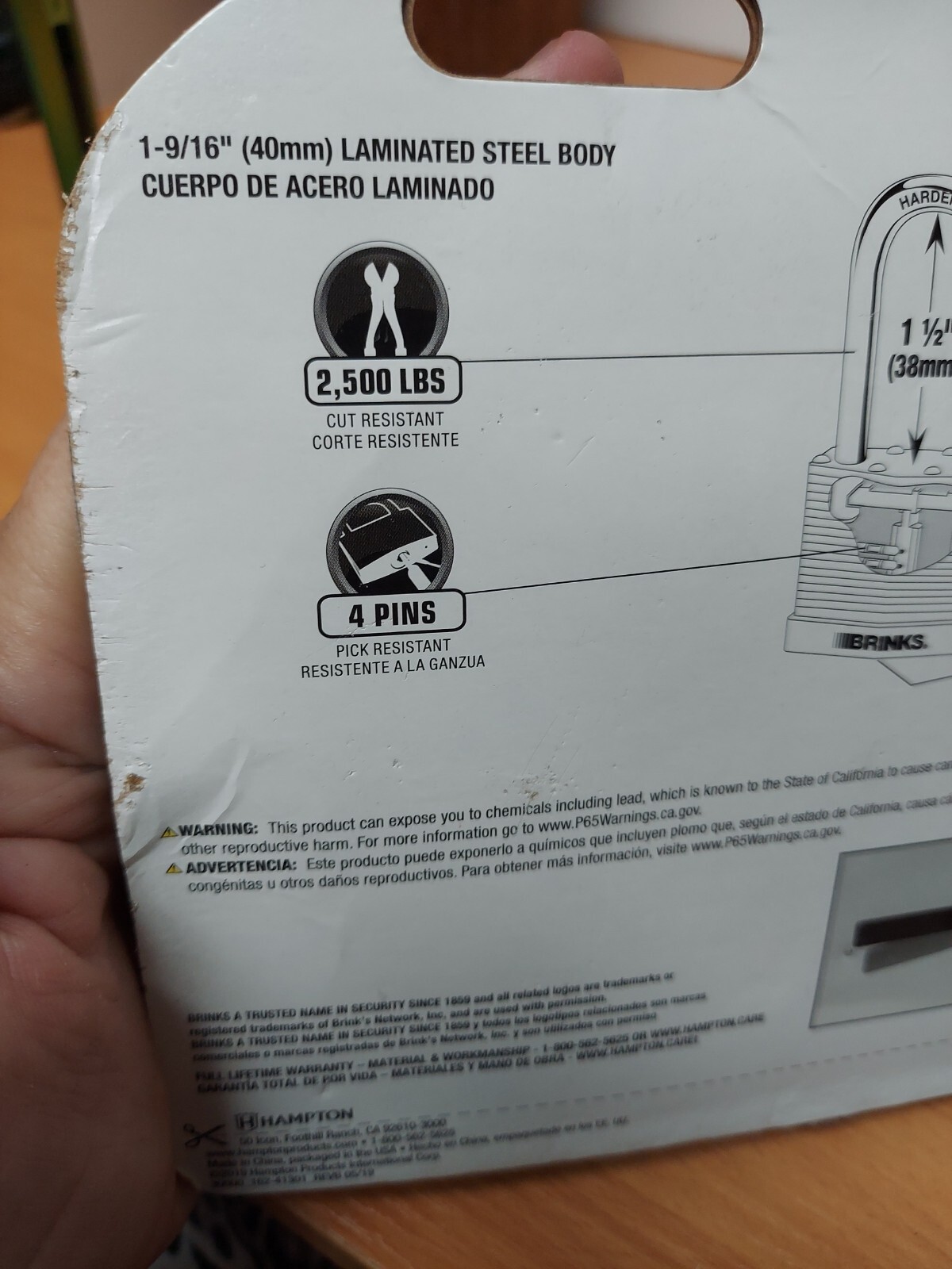 3- BRINKS Brand Padlocks 162-41301 High Security Steel Locking Cut Resistant