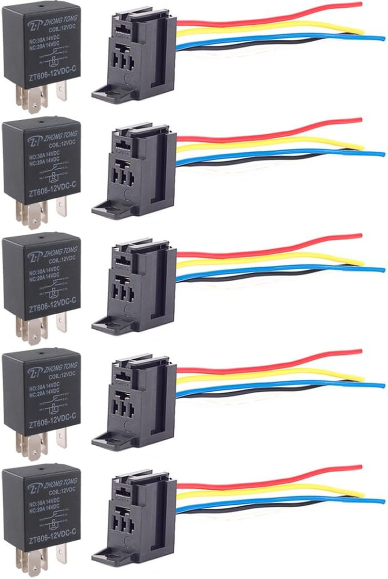 Car Heavy Duty Relay Switch 12V 30A SPDT 5Pin Wire Socket Plug Harness Waterproo
