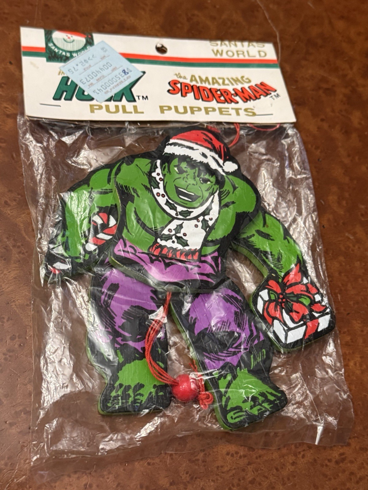 1981 Marvel Comics Kurt S Adler The Hulk Pull Puppet  Ornament NEW