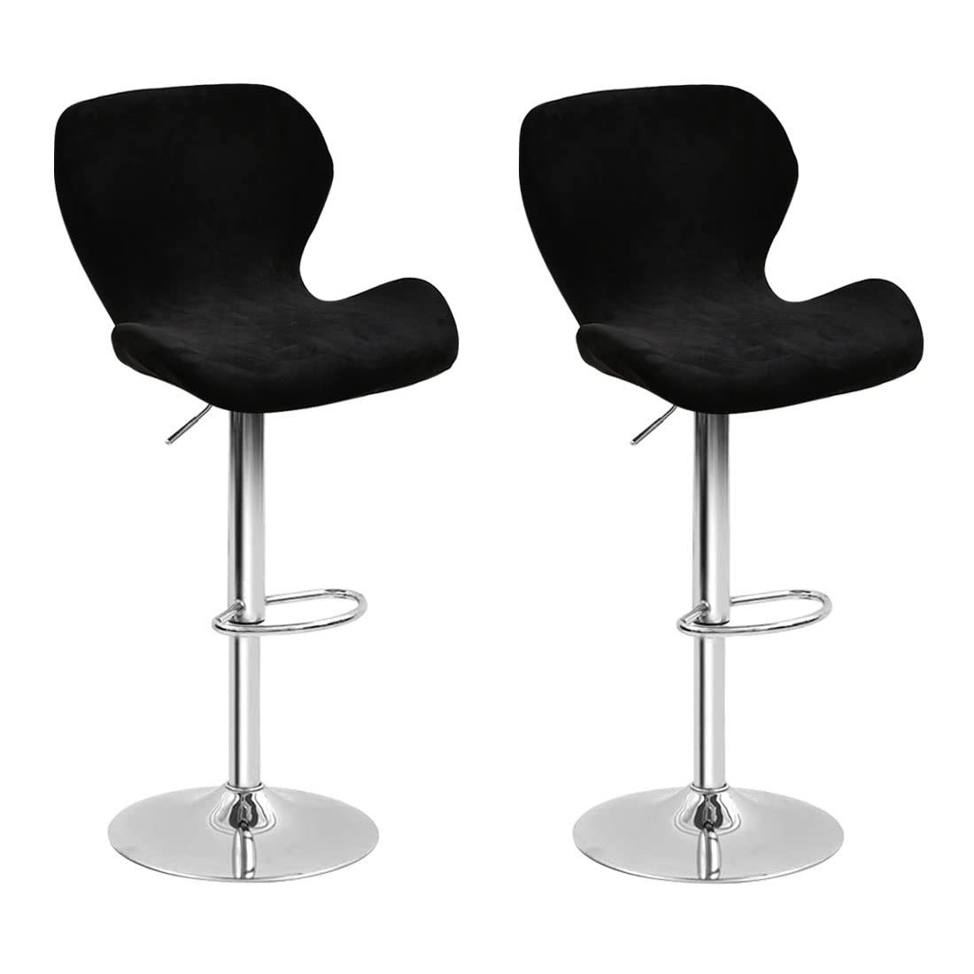 2 Pack Counter Height Bar Chairs Cover Velvet Swivel Bar Stools Slipcovers St...