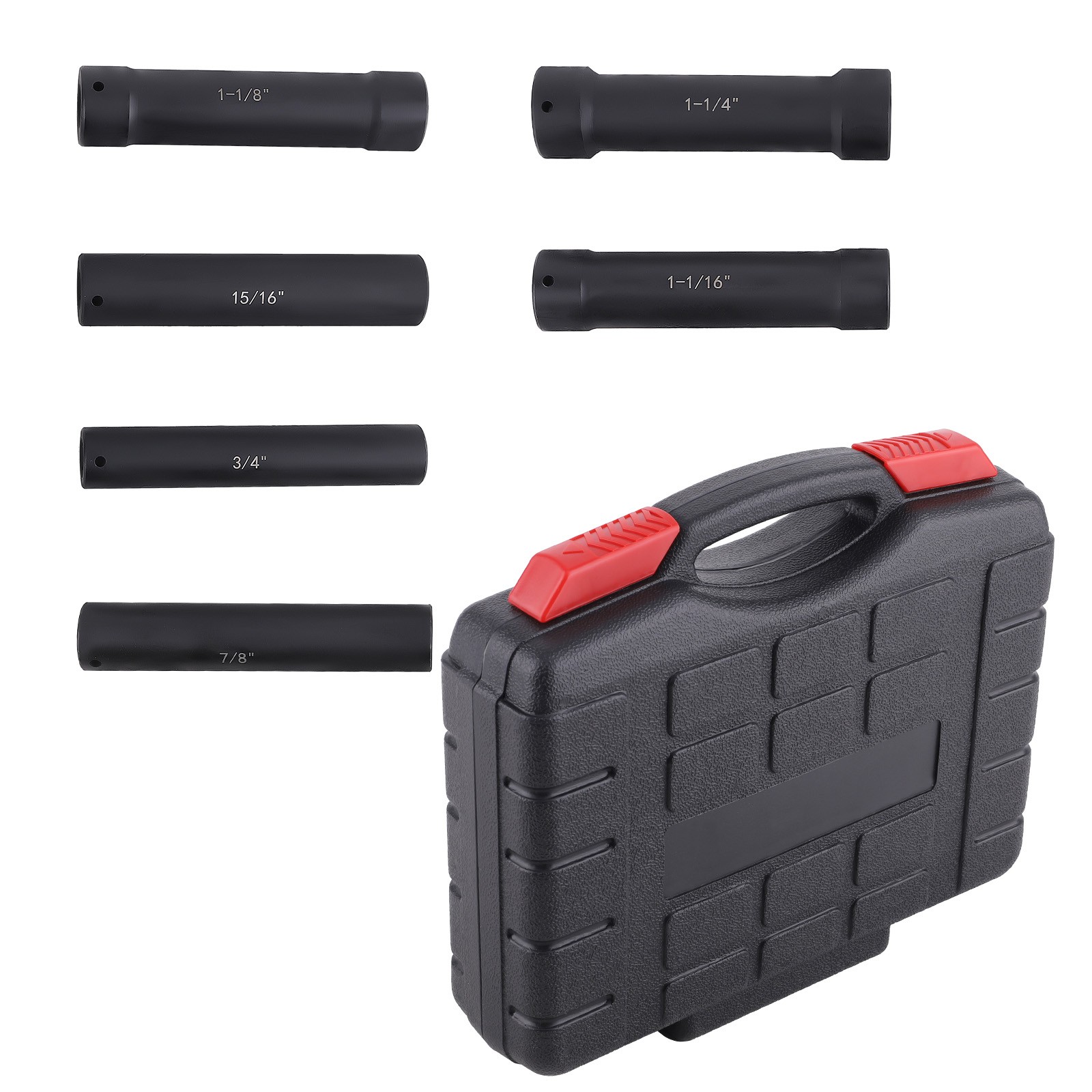 Deep Socket Set 6pc 1/2" Drive Heavy Duty Extended Hex Sizes 3/4" to 1-1/4" New