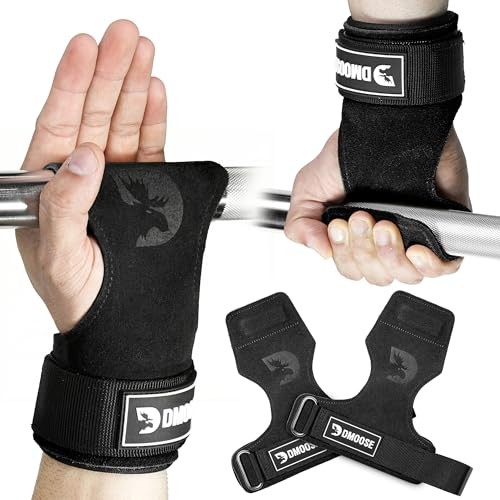 Weight Lifting Hooks (Pair) for Deadlifts, Pull Ups, Rows Lifting Grip - Black