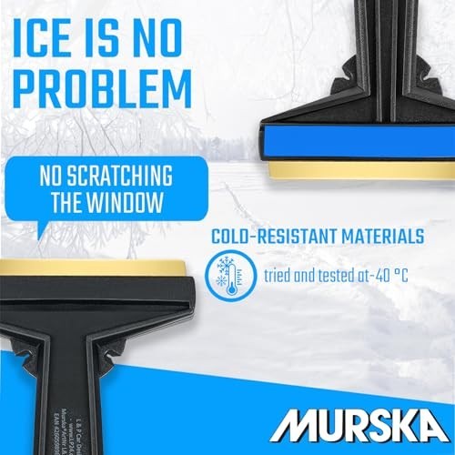 Efficient Brass Blade Car Ice Scraper - 2 Pack Windshield Snow Remover Tool