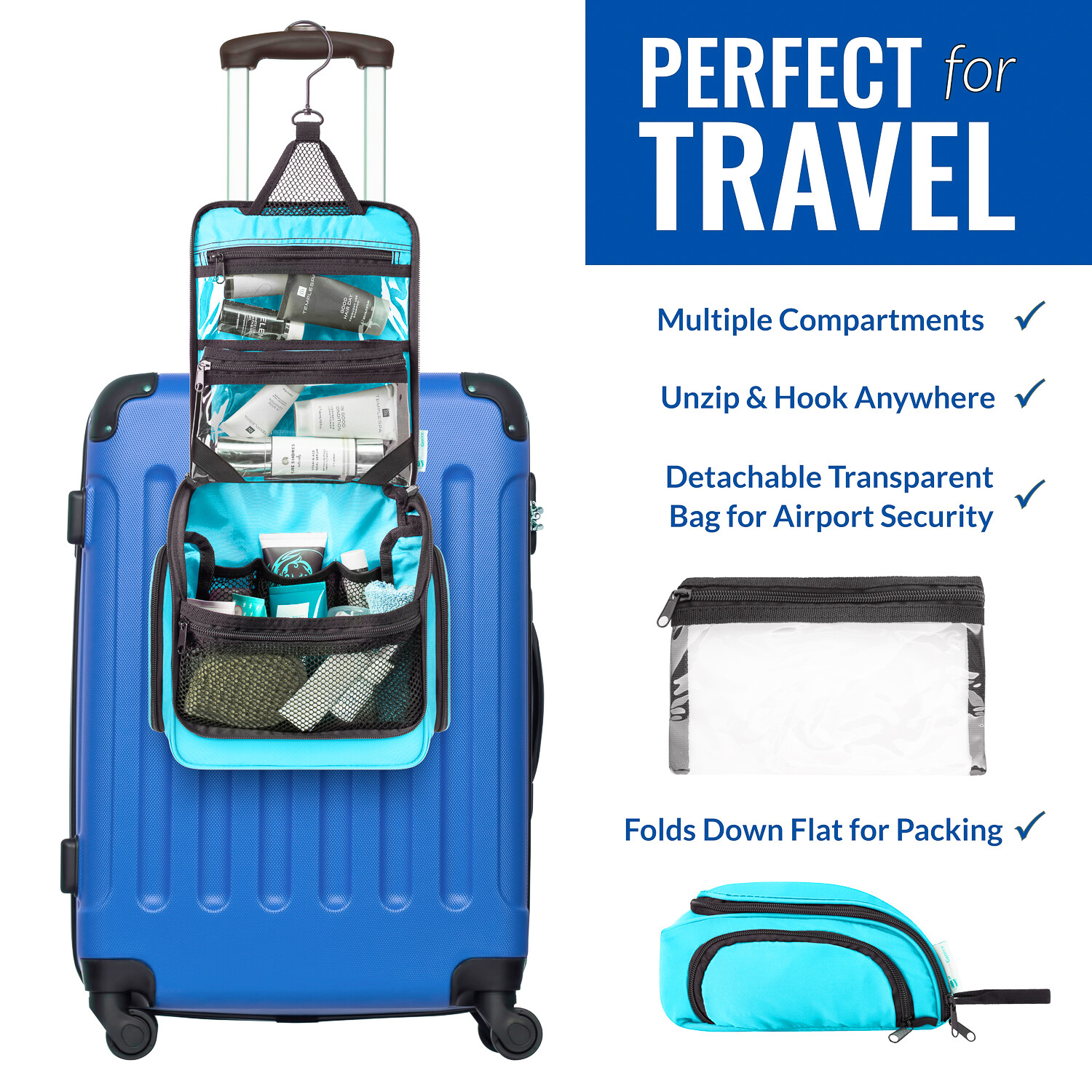Premium Travel Hanging Toiletry Bag for Men and Women