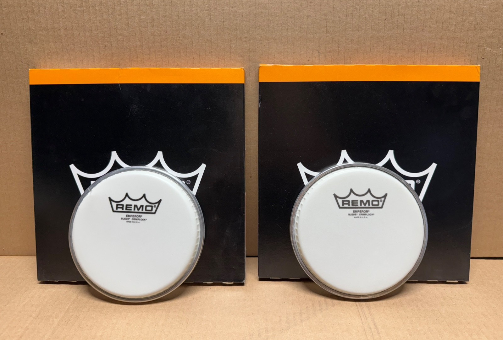 LOT OF 2 REMO CRIMPLOCK SUEDE EMPEROR 6 INCH DRUMHEADS