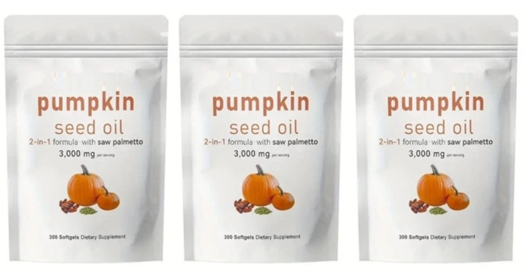 Pumpkin Seed Oil Saw Palmetto 3000mg 3X300gel Cold Press Virgin Oil Phytosterols
