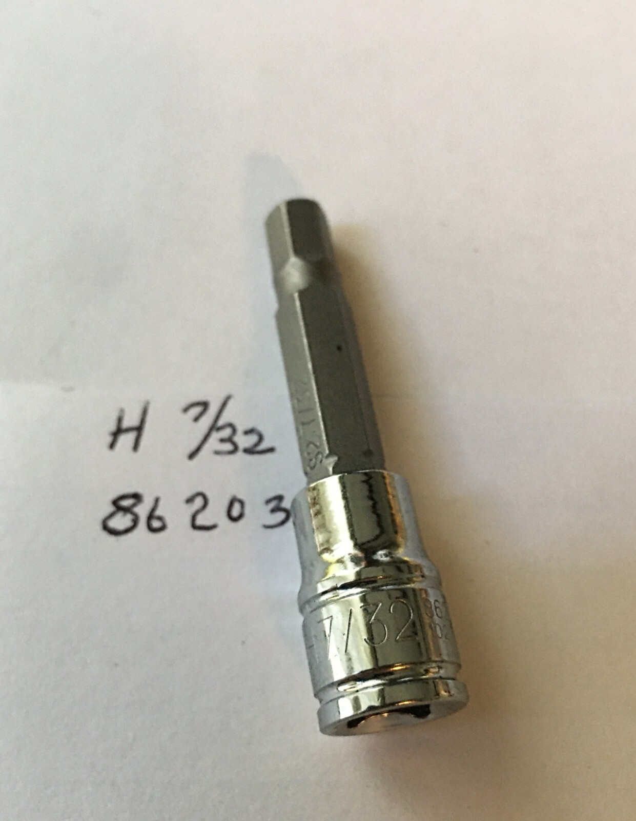 Kobalt H 7/32 x 1/4" Dr Hex Bit Socket - S2 Shaft - 86203 -  Free USA Shipping