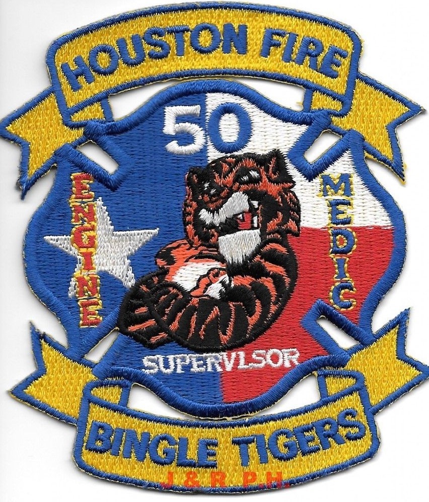Houston Station-50 "Bingle Tigers, Texas" (3.75" x 4.25" size)  fire patch