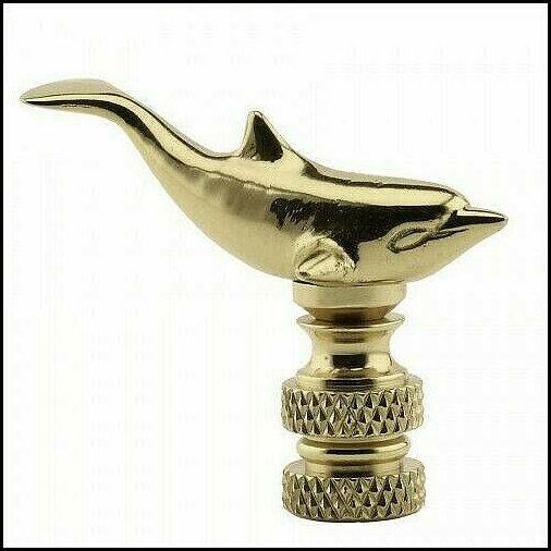 SOLID   BRASS   DOLPHIN   ELECTRIC   LIGHTING   LAMP  SHADE  FINIAL      (NEW)