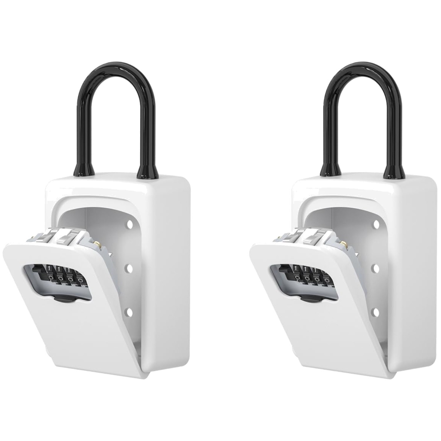 Weatherproof Key Lock Box, Visible Numbers, White