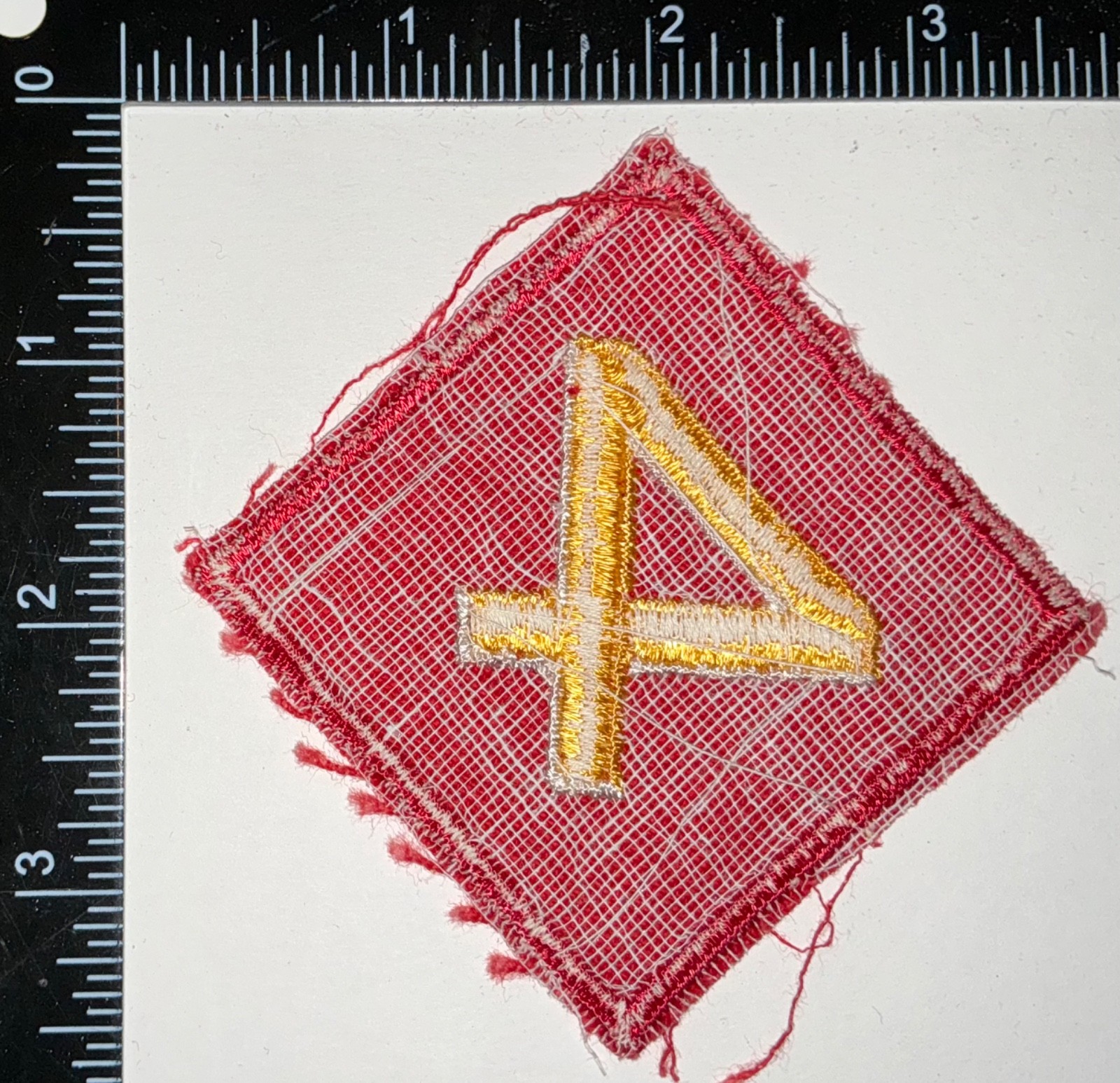 WWII USMC US Marine Corps 4th Division TWILL Patch