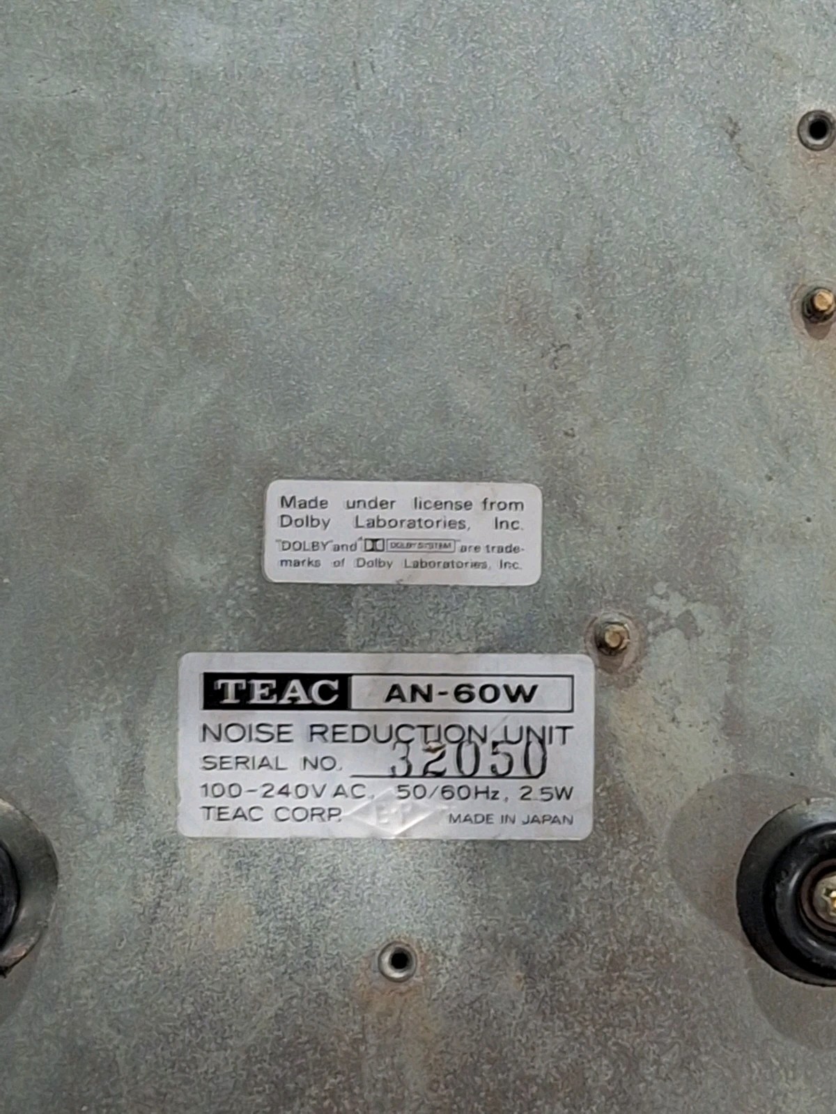 TEAC AN-60 W Noise Reduction Unit - Great condition. (UNTESTED) Powers on.