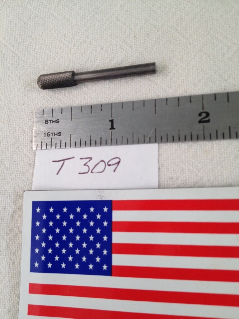 NEW FALCON / SGS 1/8" SH CARBIDE BURR. SC-53 (3/16" HEAD) SINGLE CUT FINE -T309