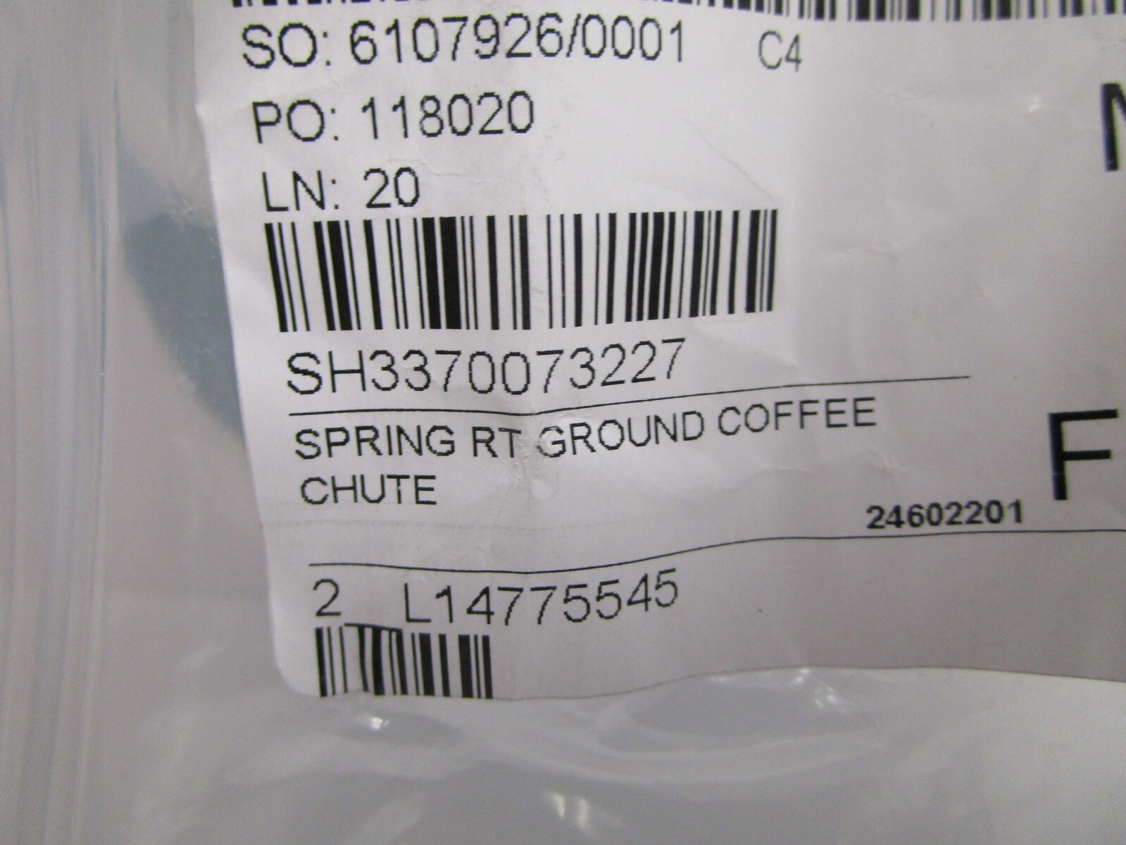 4 NEW Schaerer 3370073227 SPRING RT GROUND COFFEE CHUTE