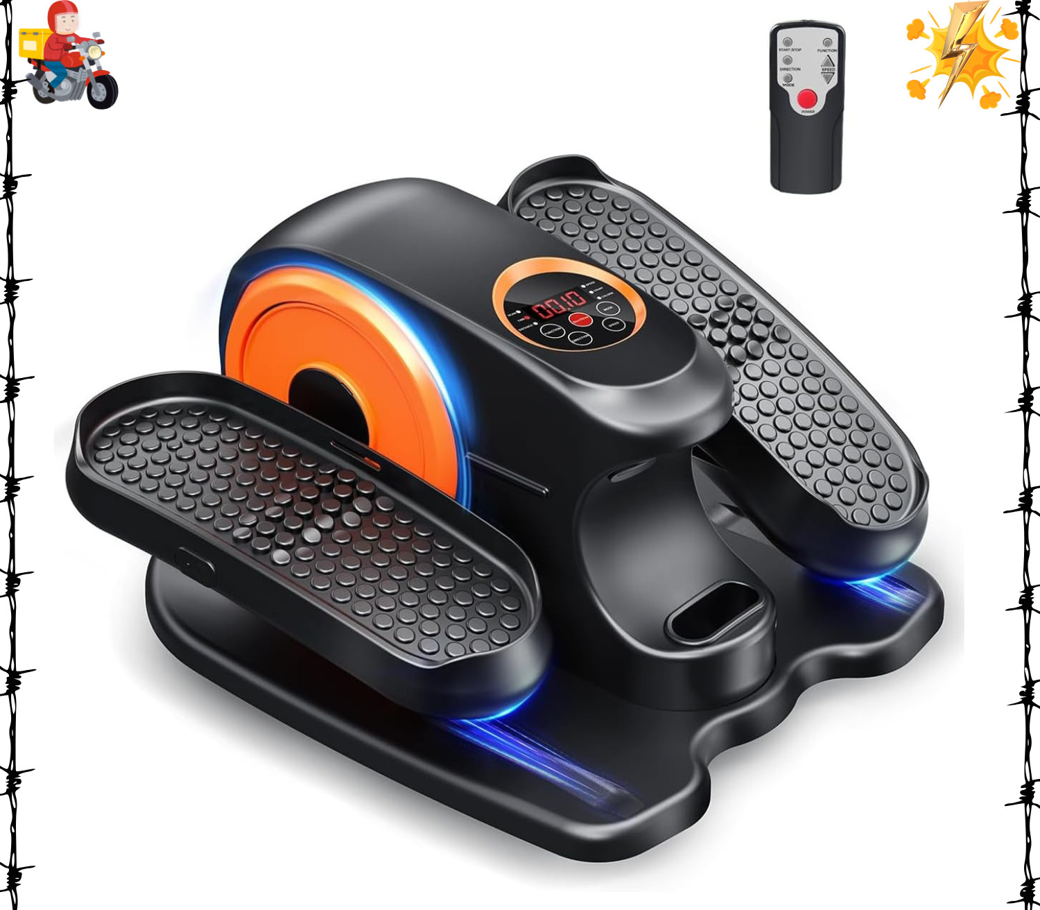 GUGTTR Under Desk Elliptical Machine, 2-in-1 Electric Leg Exerciser for Senio...