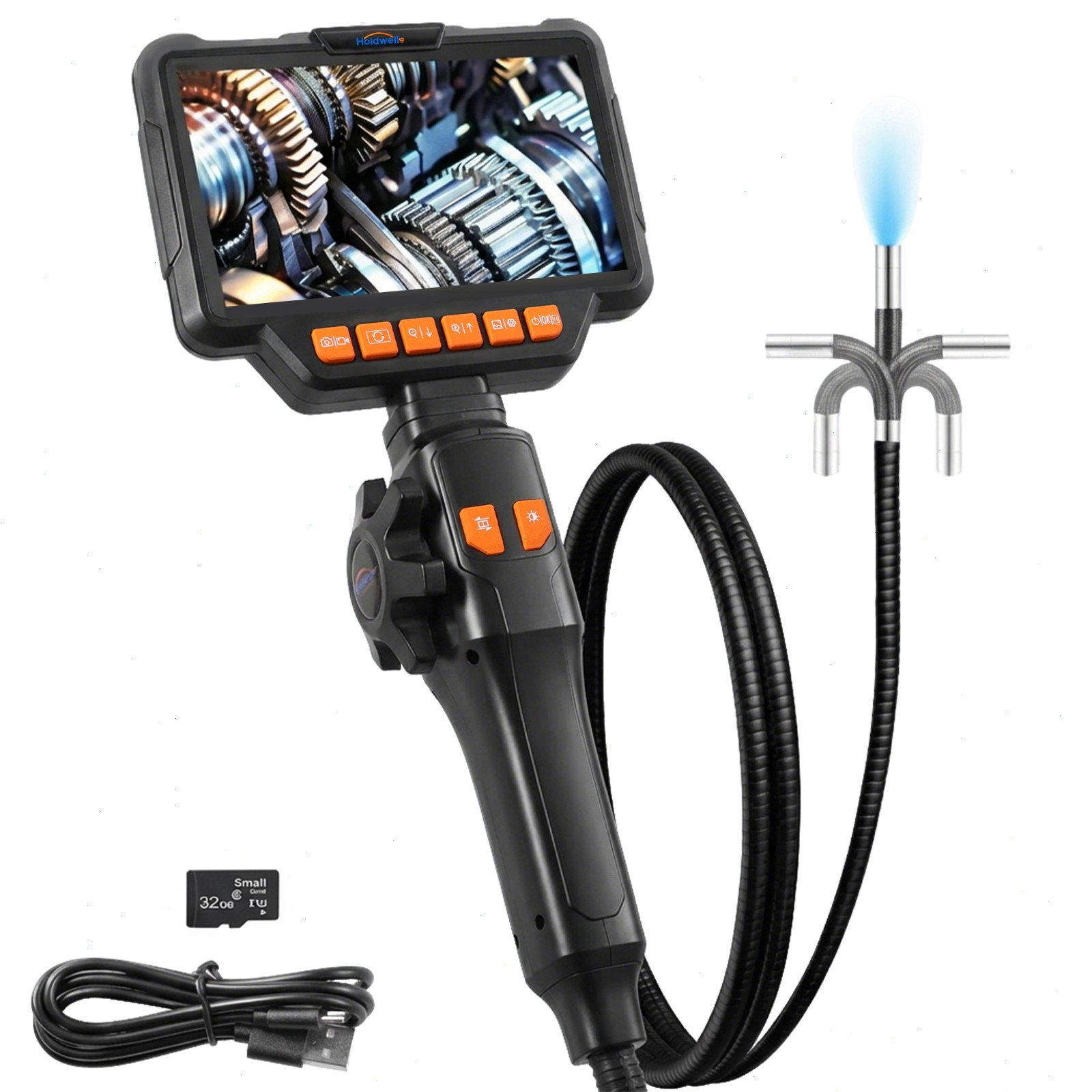 Articulating Borescope Camera, 6.2mm Borescope Endoscope with 5" IPS Screen